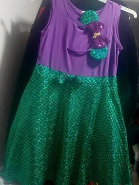 Mommy and Me Purple and Green Mermaid Costume Dress